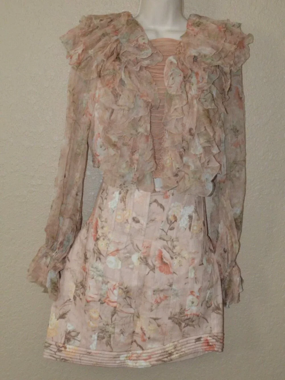 Sz 2 S Zimmermann Bowerbird Teased Blouse & Corselet Linen Skirt Set Outfit - Picture 4 of 16